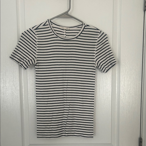 Copper Key Tops - Copper Key Black and White Striped Short Sleeve Tee